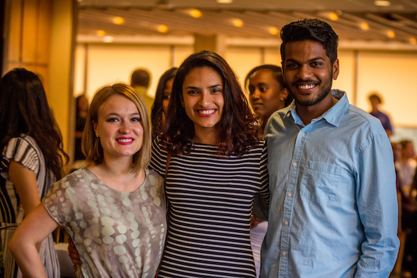 Luther students welcome incoming international students at the Diversity Dinner.
