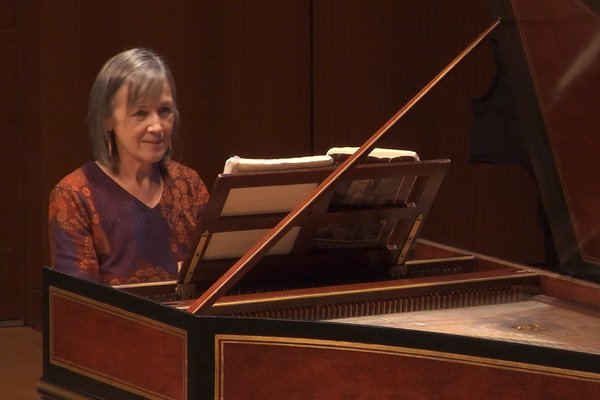 Professor Kathy Reed playing the harpsichord