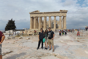 Luther students before the Parthenon on the Acropolis.