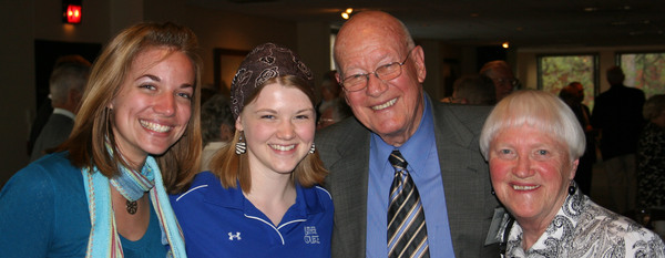 John and Ruth Monson with Luther students on President's Council Weekend 2010.