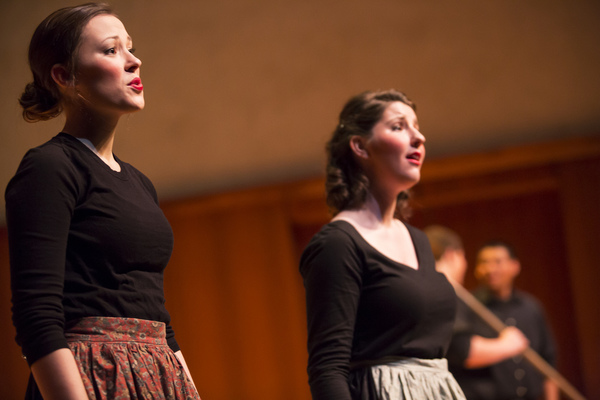 Students participating in the Opera Scenes program perform in Noble Recital Hall during January Term.