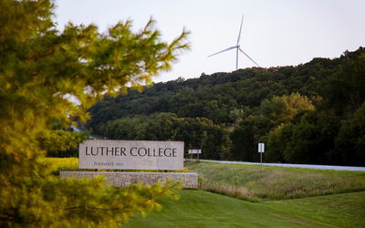 Luther College wind turbine.