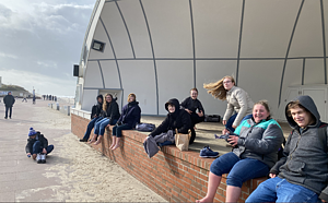A group of Luther students braving the North Sea’s waters. The water was about 4°C the day we were there.